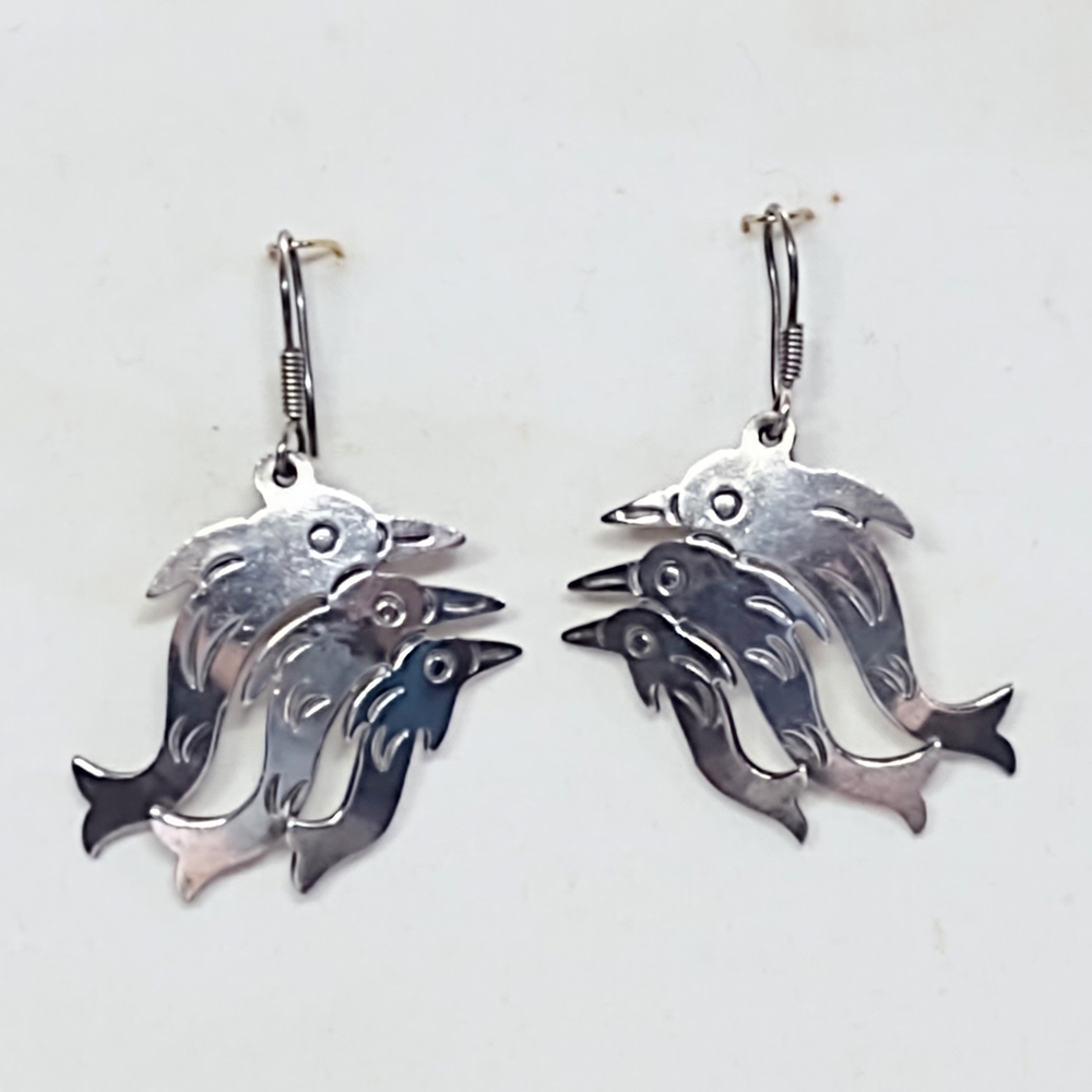 Taxco Silver Dolphin Earrings